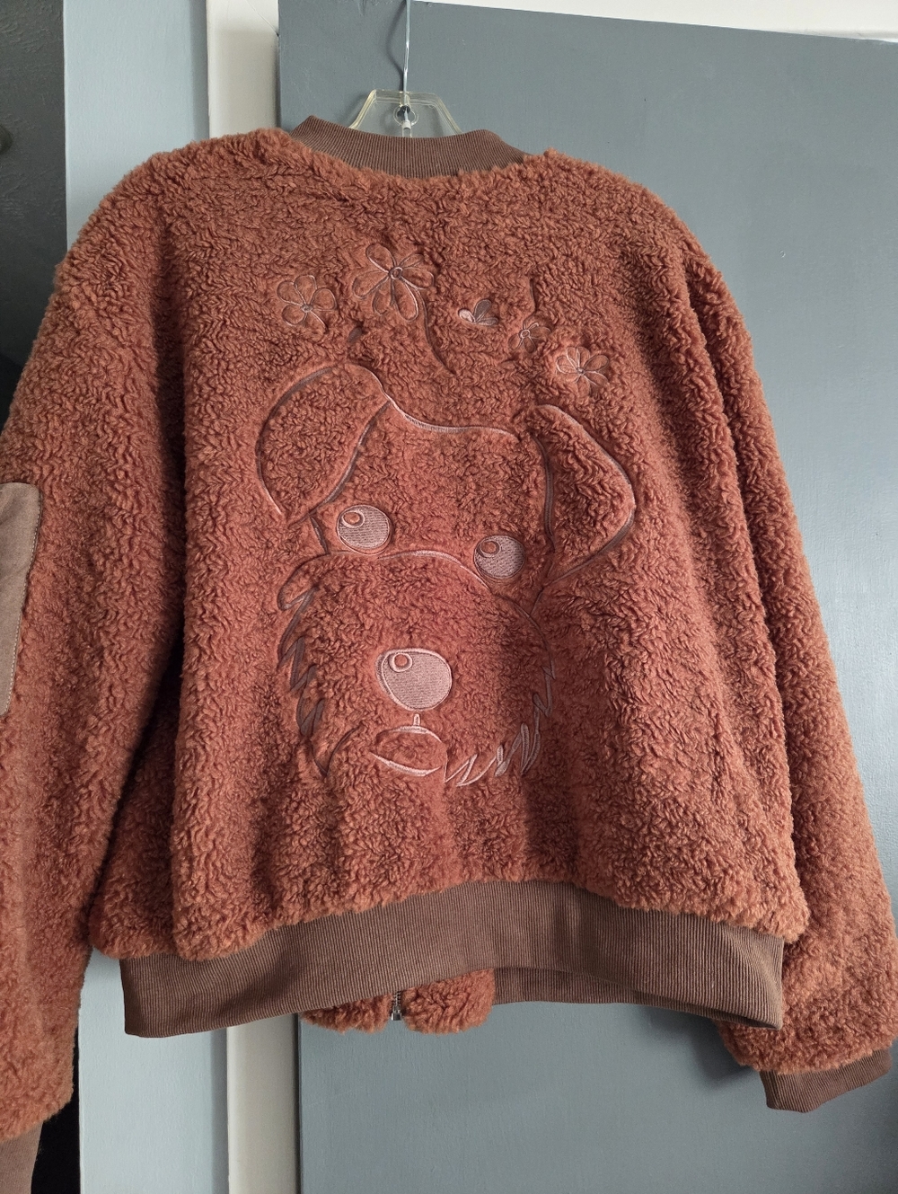 361:  EASEL NWOT Fuzzy Brown Puppy Jacket Misses Sz Large